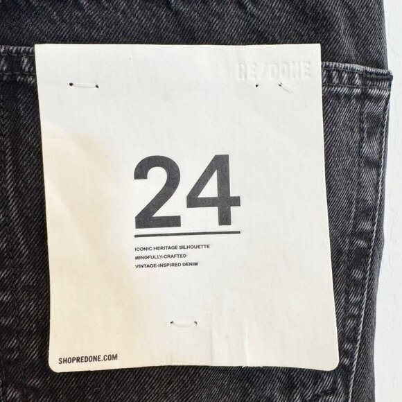 NWT Re/Done Denim 90s Comfy Jean Shorts Long Bermuda Summer Casual Black New 24 - Picture 7 of 10